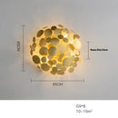 Golden maple leaves led wall sconce bedroom metallic art sculpture
