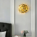 Golden maple leaves led wall sconce bedroom metallic art sculpture