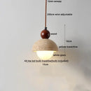 DecorBites™ LED Gourd Pendant Light Fixture with Yellow Travertine and White Glass