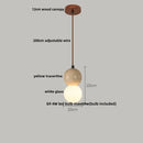DecorBites™ LED Gourd Pendant Light Fixture with Yellow Travertine and White Glass
