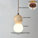 DecorBites™ LED Gourd Pendant Light Fixture with Yellow Travertine and White Glass