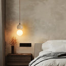 DecorBites™ LED Gourd Pendant Light Fixture with Yellow Travertine and White Glass