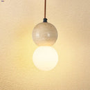 DecorBites™ LED Gourd Pendant Light Fixture with Yellow Travertine and White Glass