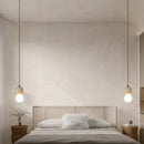 DecorBites™ LED Gourd Pendant Light Fixture with Yellow Travertine and White Glass