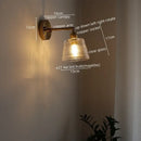 Japanese style led green glass wall light for bedroom brass sconce