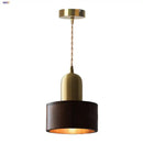 Decorbites led hanging lamp brass & walnut wood dining room pendant
