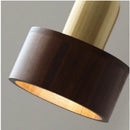 Decorbites led hanging lamp brass & walnut wood dining room pendant