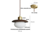 Decorbites led hanging lamp brass & walnut wood dining room pendant