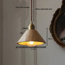 Decorbites led hanging lamp brass & walnut wood dining room pendant