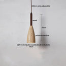 Rustic concrete and wood led hanging lamp dining room pendant