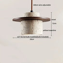 Rustic concrete and wood led hanging lamp dining room pendant