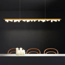 Modern gold led hanging lamps strip dining room pendant light