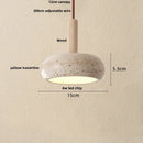 DecorBites™ LED Hanging Light Fixture Yellow Travertine Nordic Wire Adjustable Pendant Lamp
