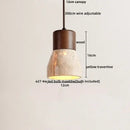 DecorBites™ LED Hanging Light Fixture Yellow Travertine Nordic Wire Adjustable Pendant Lamp