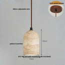 DecorBites™ LED Hanging Light Fixture Yellow Travertine Nordic Wire Adjustable Pendant Lamp
