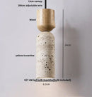 DecorBites™ LED Hanging Light Fixture Yellow Travertine Nordic Wire Adjustable Pendant Lamp