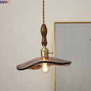 Modern hand blown glass led hanging light bronze bedroom pendant
