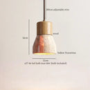 DecorBites™ LED Hanging Pendant Light Mid-Century Modern Yellow Travertine Wood Living Room