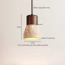 DecorBites™ LED Hanging Pendant Light Mid-Century Modern Yellow Travertine Wood Living Room