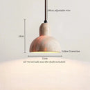 DecorBites™ LED Hanging Pendant Light Mid-Century Modern Yellow Travertine Wood Living Room