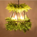 Modern geometric black led hanging plants chandelier living room