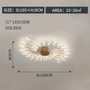 Modern gold starburst led indoor ceiling light for bedroom
