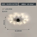 Modern gold starburst led indoor ceiling light for bedroom