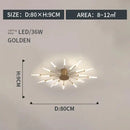Modern gold starburst led indoor ceiling light for bedroom