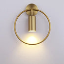 Minimalist gold circular led indoor wall lamp bedroom sconce