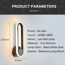 Modern minimalist white led indoor wall sconce bedroom light