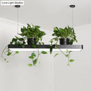 DecorBites™ LED Island Light Fixture: Rectangular Loft Black/White Acrylic Plant Ceiling Pendant - Warm/White Light