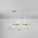 Postmodern smoke grey glass globe chandelier dining room light