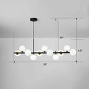 Postmodern smoke grey glass globe chandelier dining room light