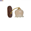 Vintage brass and wood led japanese style wall lights bedroom lamp