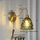 Modern pink glass jellyfish wall lamp bedroom brass light