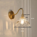 Modern pink glass jellyfish wall lamp bedroom brass light