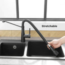DecorBites™ LED Kitchen Faucet Single Hole Pull Out Spout Black Mixer Tap