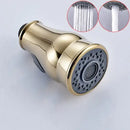 Modern gold led kitchen faucet spray head with teal nozzles