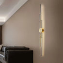 Modern gold and black long wall lamp for living room