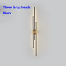 Modern gold and black long wall lamp for living room