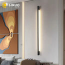 Modern black led long wall lamp bedroom minimalist sconce