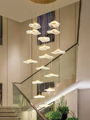 DecorBites™ LED Lotus Leaf Staircase Chandelier: Modern Design for Hotel Lobby, Kitchen & Villa