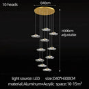 DecorBites™ LED Lotus Leaf Staircase Chandelier: Modern Design for Hotel Lobby, Kitchen & Villa