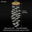 Modern white and gold led lotus staircase chandelier for hotel lobby
