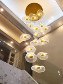 DecorBites™ LED Lotus Staircase Chandelier: Modern Design for Hotel Lobby, Villa, Kitchen Lighting