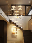 DecorBites™ LED Lotus Staircase Chandelier: Modern Design for Hotel Lobby, Villa, Kitchen Lighting