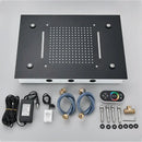 Luxury black led waterfall shower head bathroom rainfall decorbites led