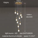 Modern gold teardrop led luxury chandelier for living room