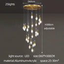Modern gold teardrop led luxury chandelier for living room