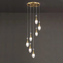Modern gold teardrop led luxury chandelier for living room